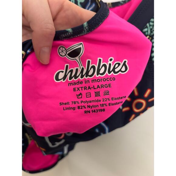 Chubbies Swimsuit Womens XL The Electric One-Piece Neon Lights Open Back NWT - Picture 6 of 6